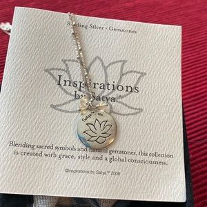 Satya Lotus November birthstone necklace. Sterling silver. 18 inch chain.